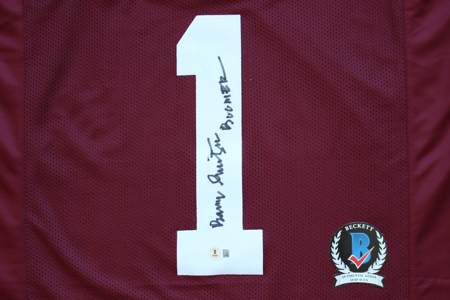 BARRY SWITZER OKLAHOMA OU SOONERS SIGNED STAT JERSEY w/Boomer Cowboys BAS