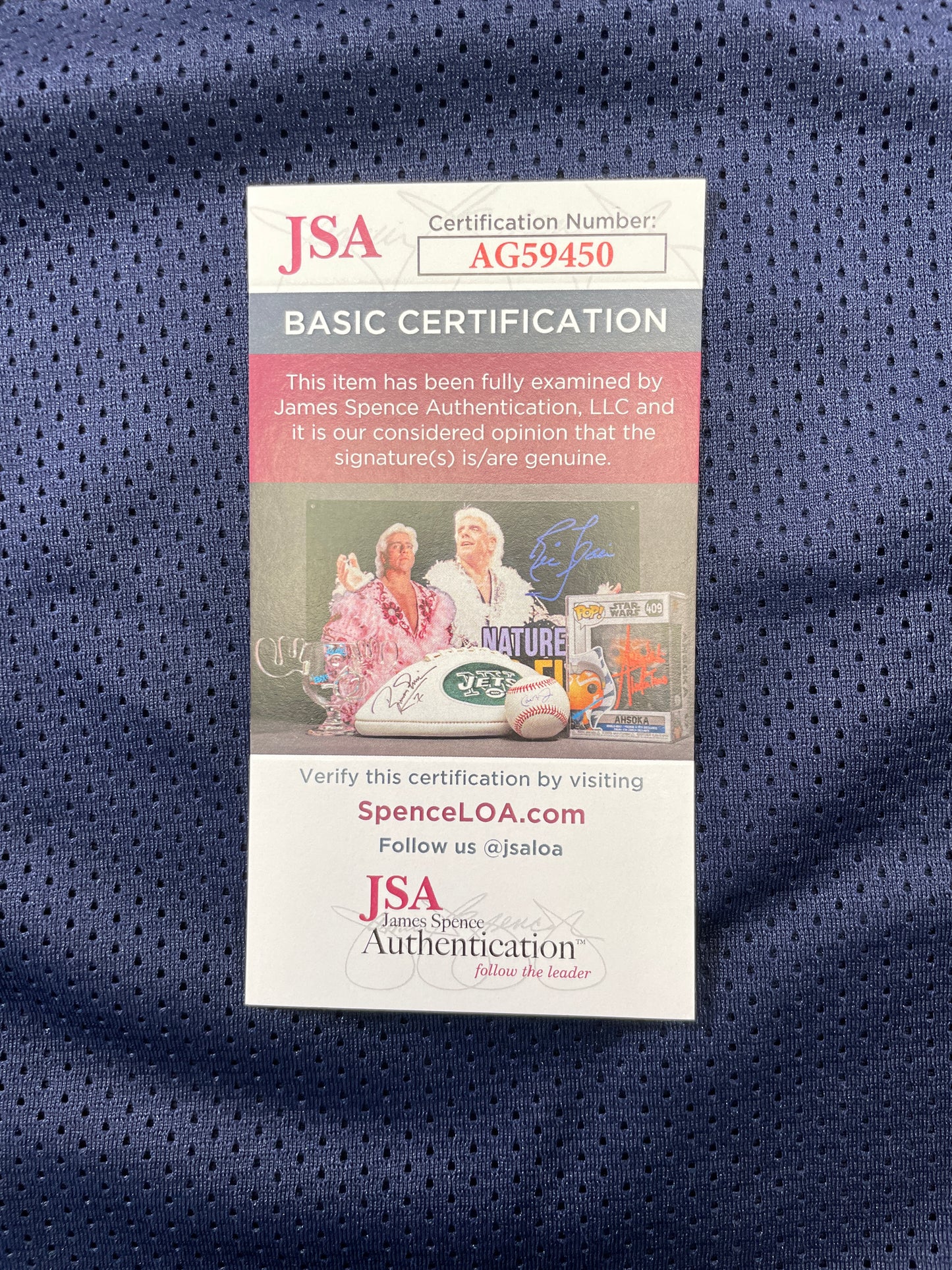 TONY HILL DALLAS COWBOYS SIGNED BLUE JERSEY w/MULTI INSC size XL JSA COA