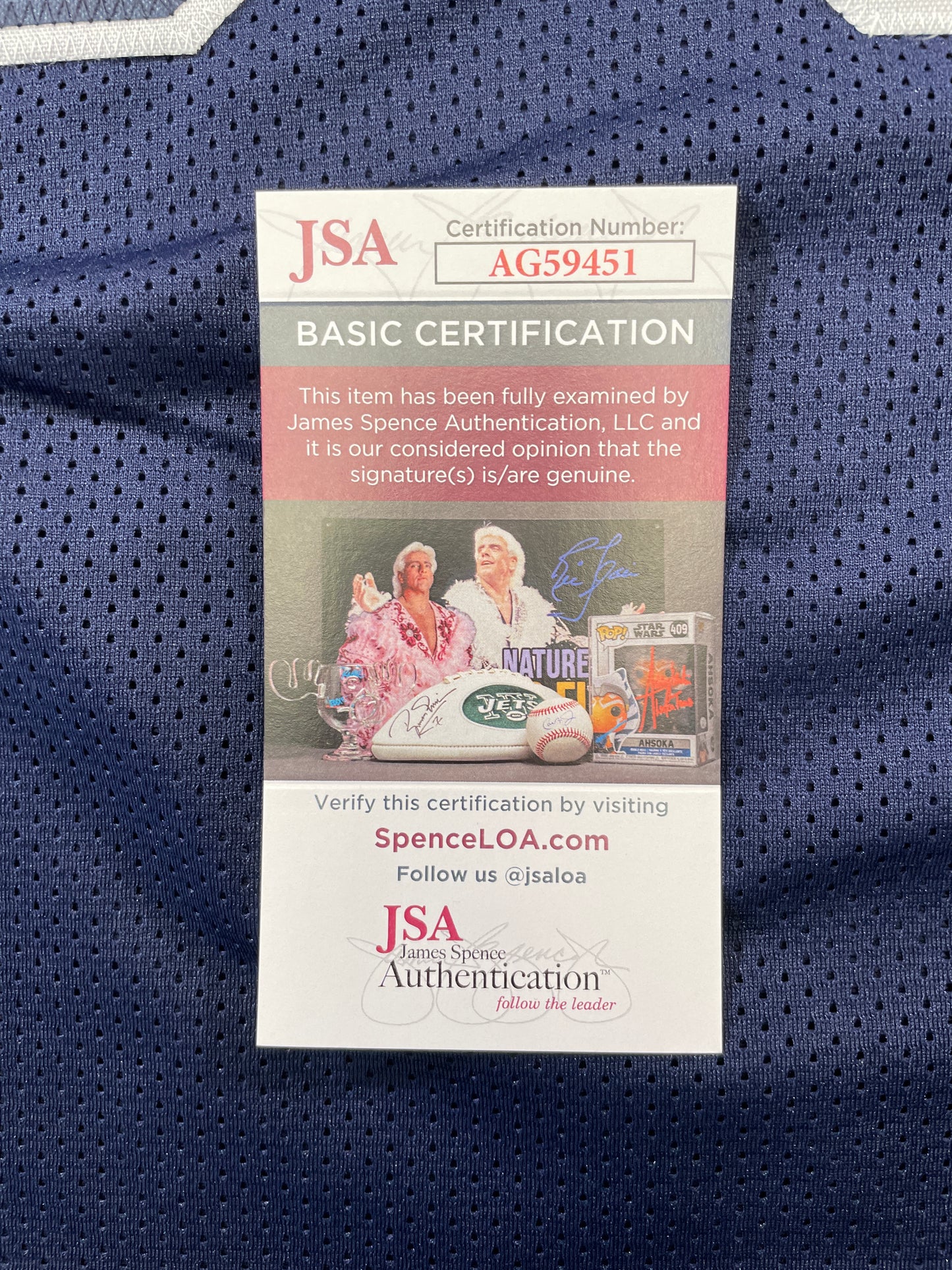 TONY HILL DALLAS COWBOYS SIGNED BLUE JERSEY w/MULTI INSC size XL JSA COA