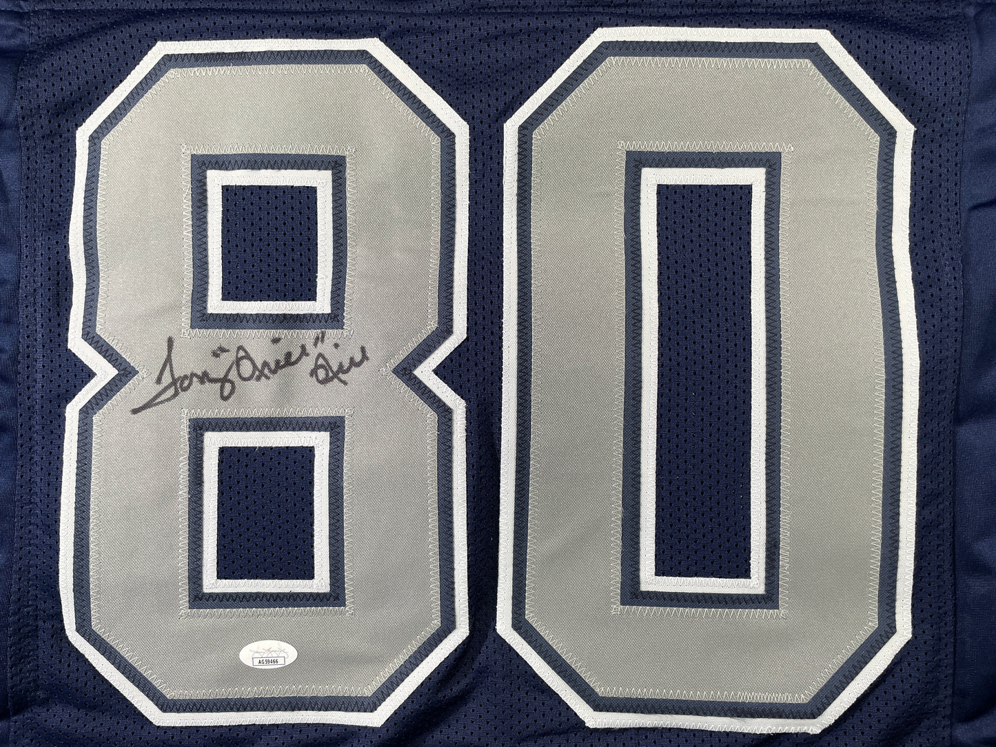 TONY HILL DALLAS COWBOYS SIGNED BLUE JERSEY size L JSA COA