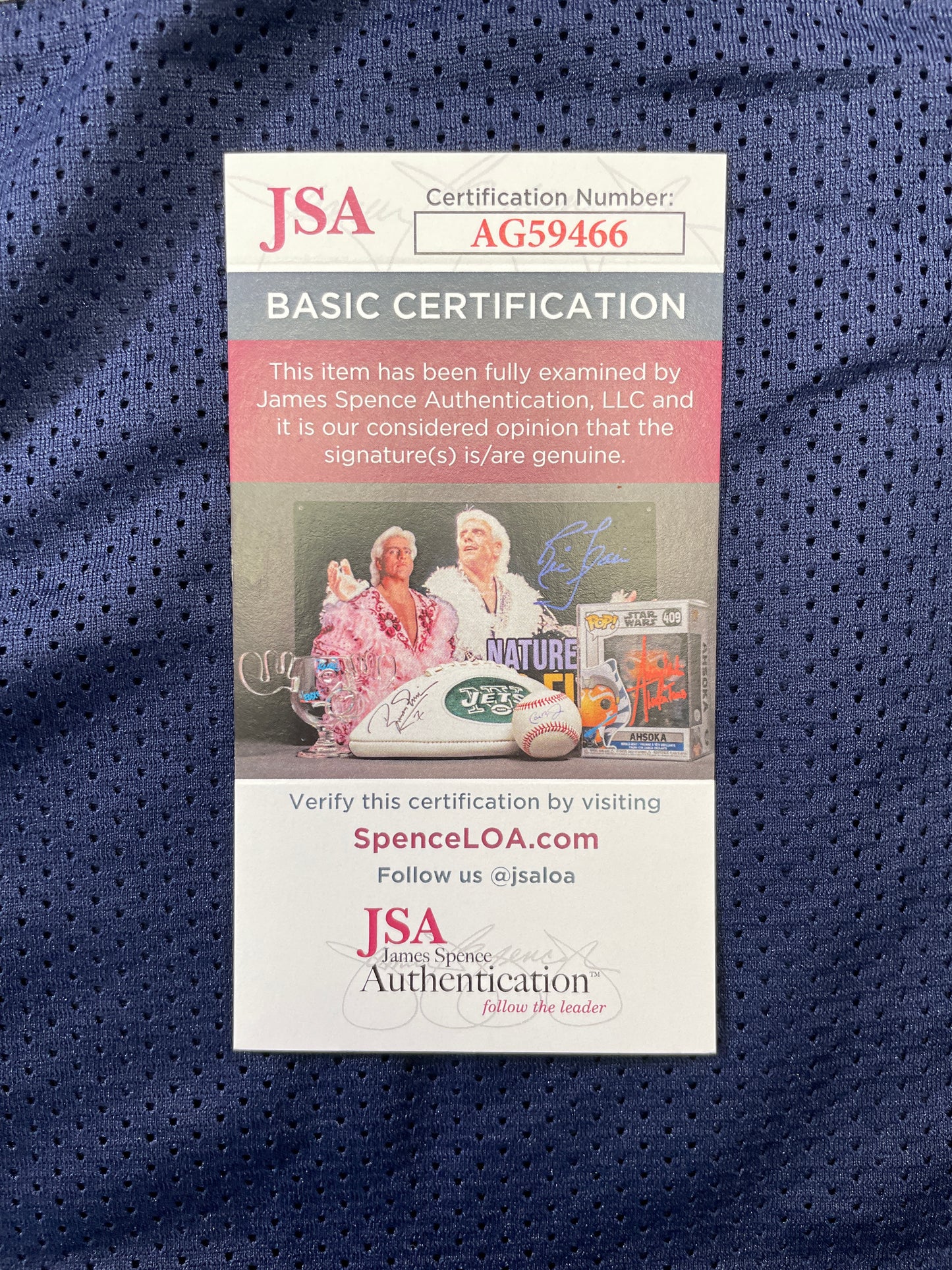 TONY HILL DALLAS COWBOYS SIGNED BLUE JERSEY size L JSA COA