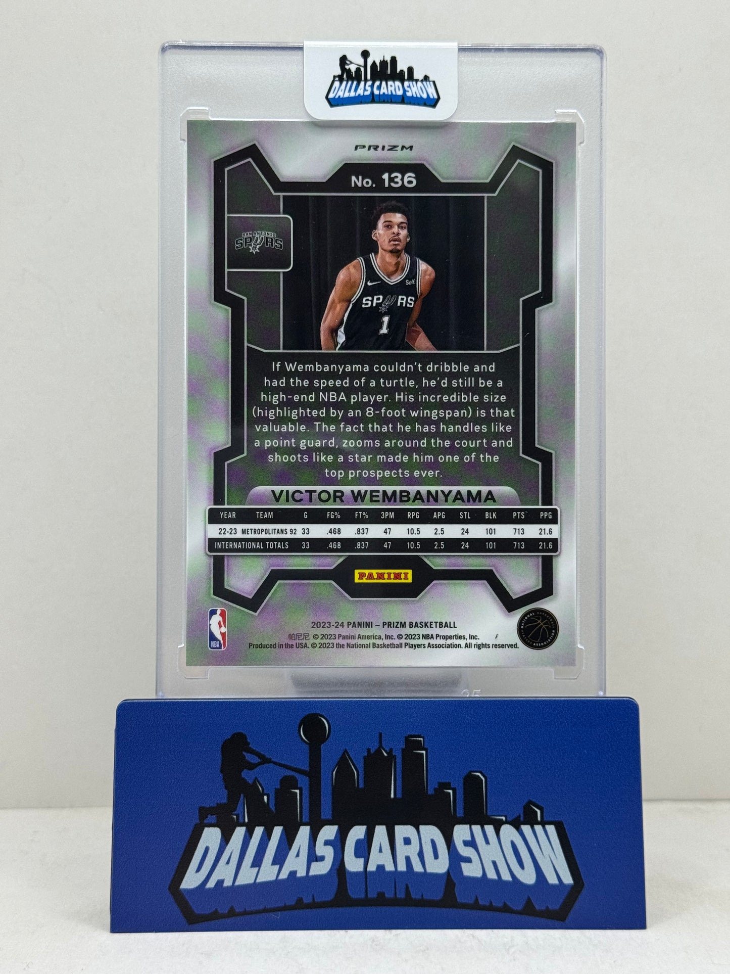 2023-24 Panini Prizm #136 Victor Wembanyama Silver Rookie RC