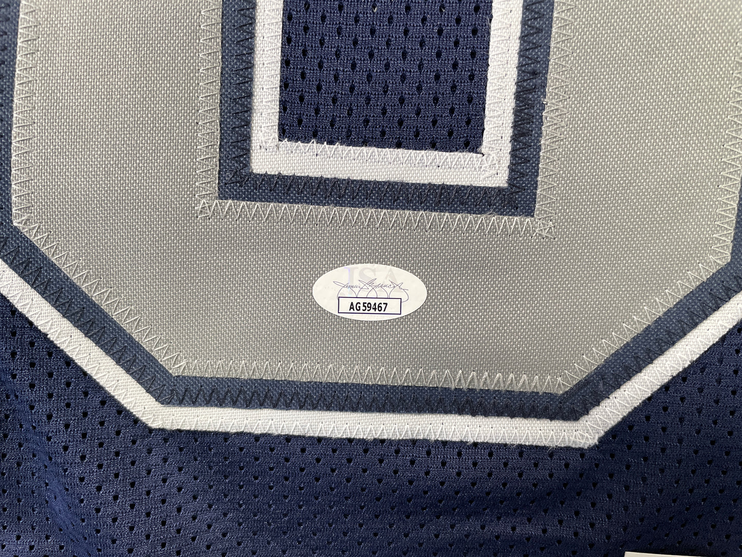 TONY HILL DALLAS COWBOYS SIGNED BLUE JERSEY size L JSA COA