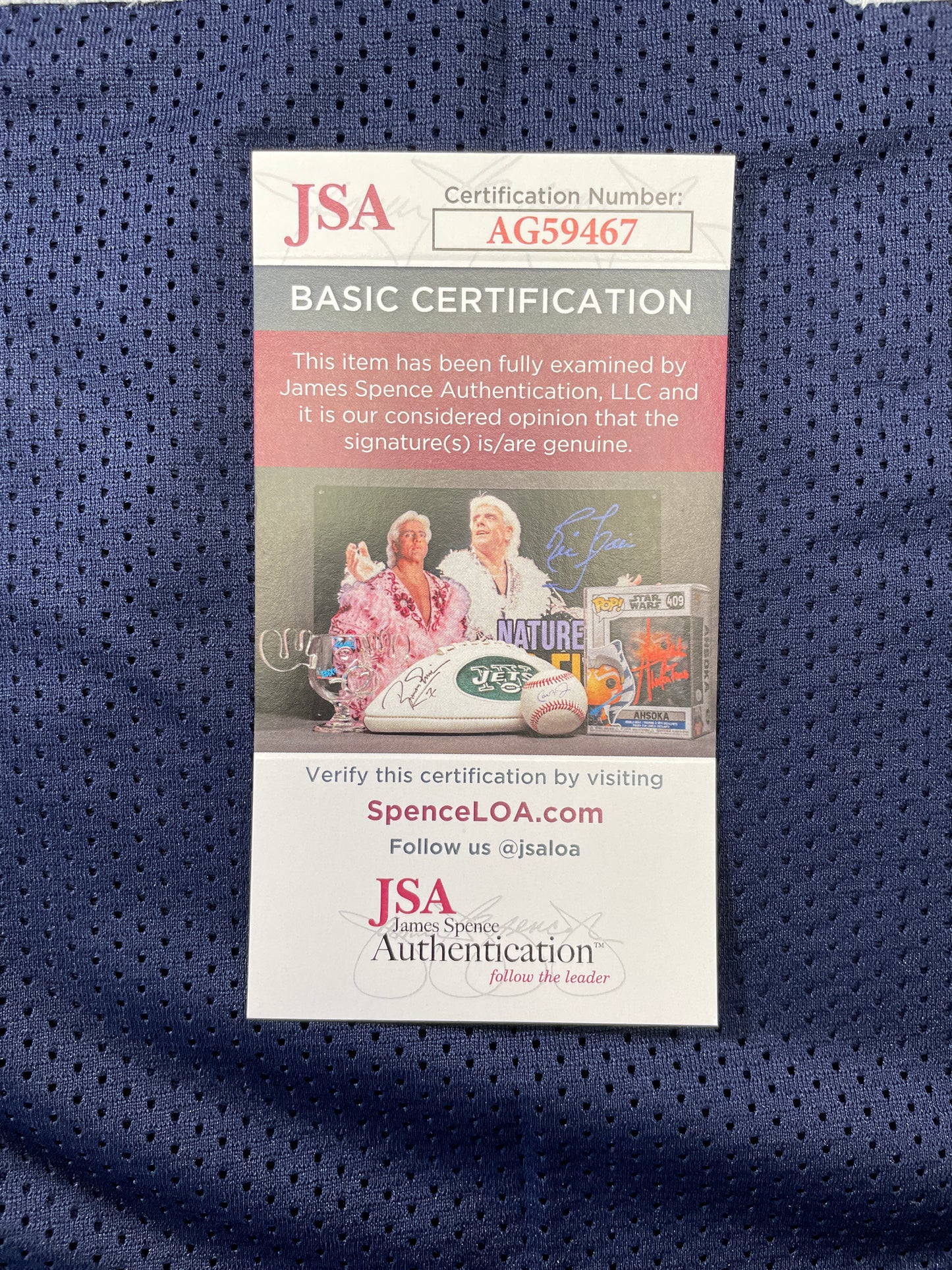 TONY HILL DALLAS COWBOYS SIGNED BLUE JERSEY size L JSA COA