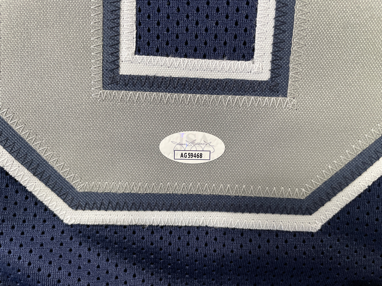 TONY HILL DALLAS COWBOYS SIGNED BLUE JERSEY size L JSA COA