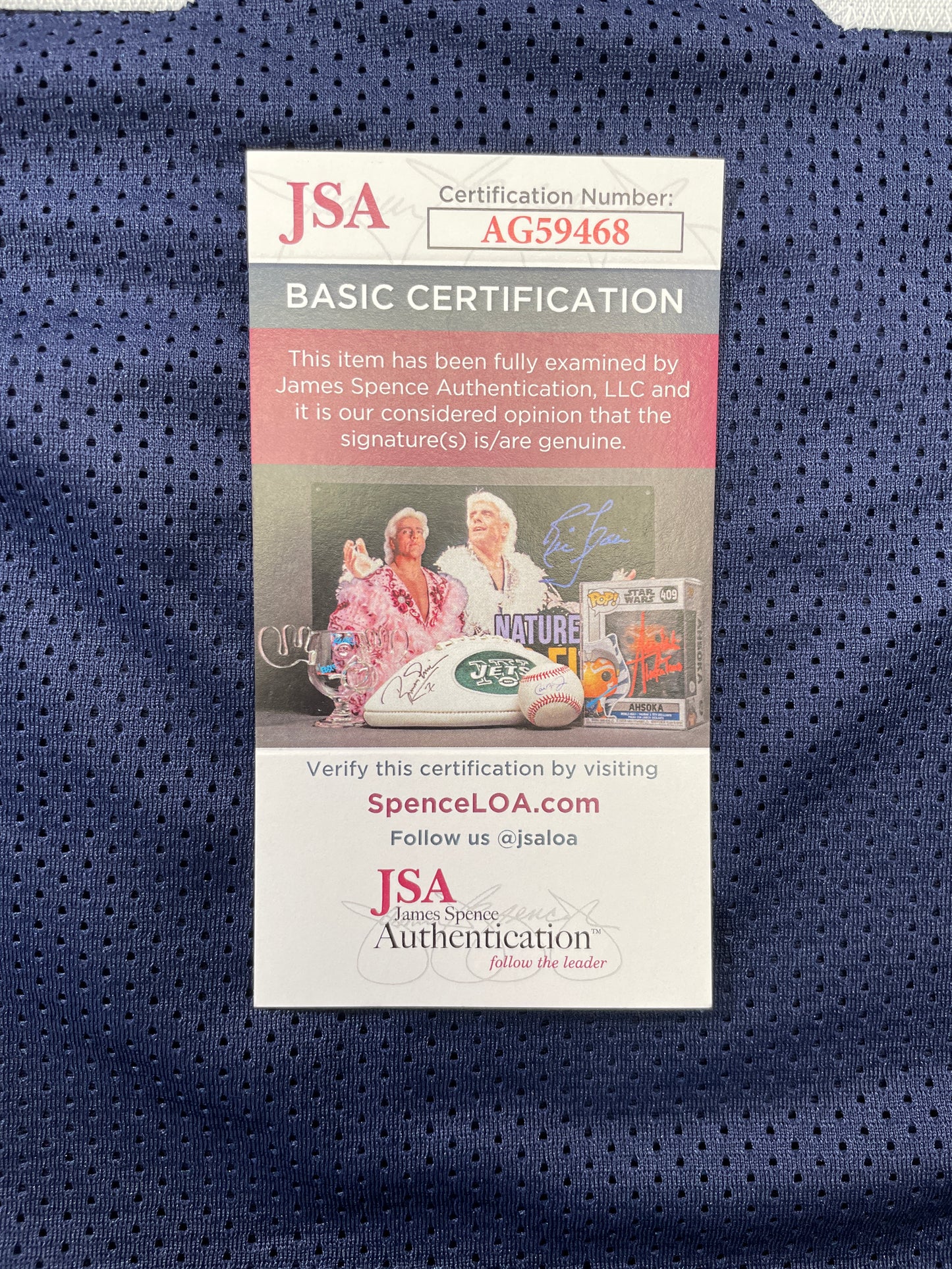 TONY HILL DALLAS COWBOYS SIGNED BLUE JERSEY size L JSA COA