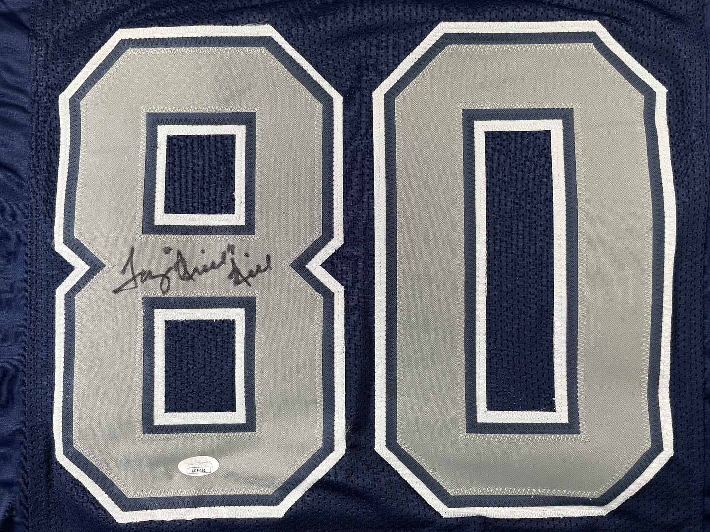 TONY HILL DALLAS COWBOYS SIGNED BLUE JERSEY size L JSA COA