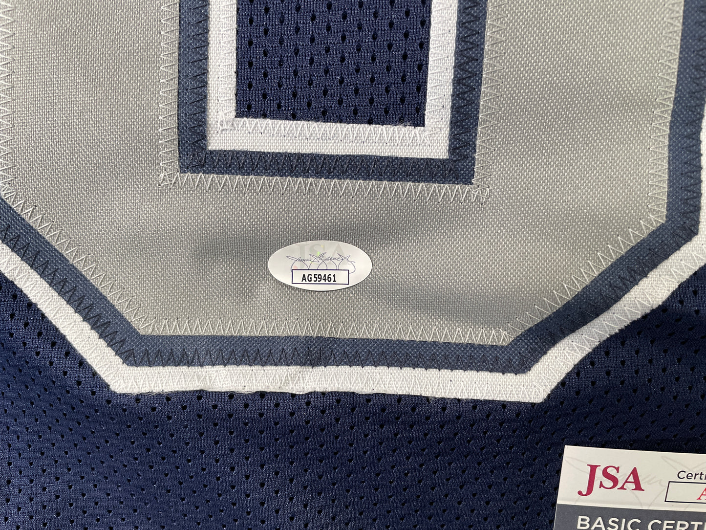 TONY HILL DALLAS COWBOYS SIGNED BLUE JERSEY size L JSA COA