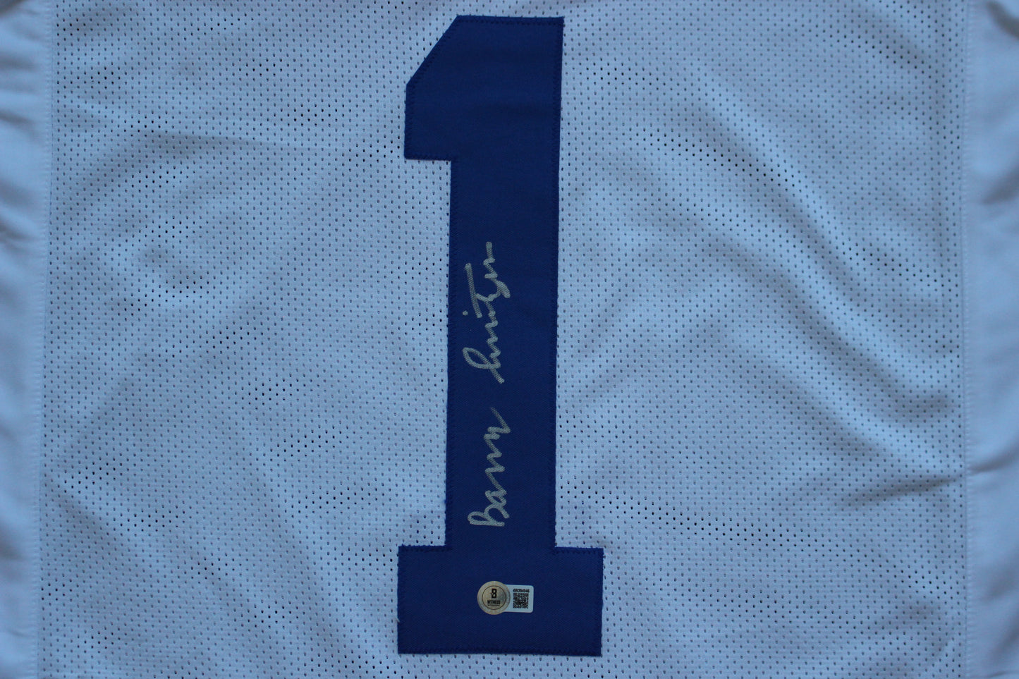 BARRY SWITZER DALLAS COWBOYS SIGNED HOME STATS JERSEY Sooners BAS COA