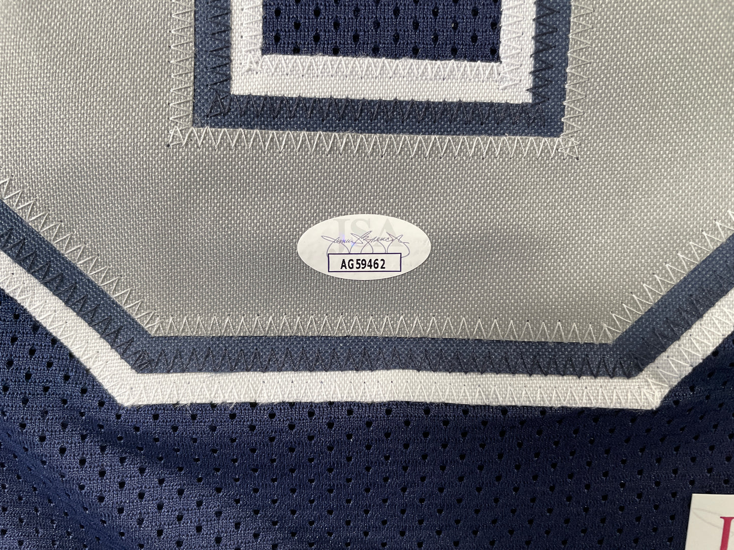 TONY HILL DALLAS COWBOYS SIGNED BLUE JERSEY size L JSA COA