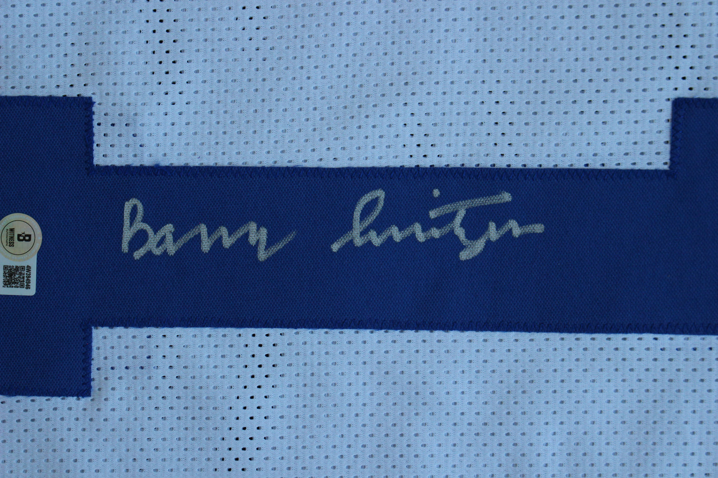 BARRY SWITZER DALLAS COWBOYS SIGNED HOME STATS JERSEY Sooners BAS COA