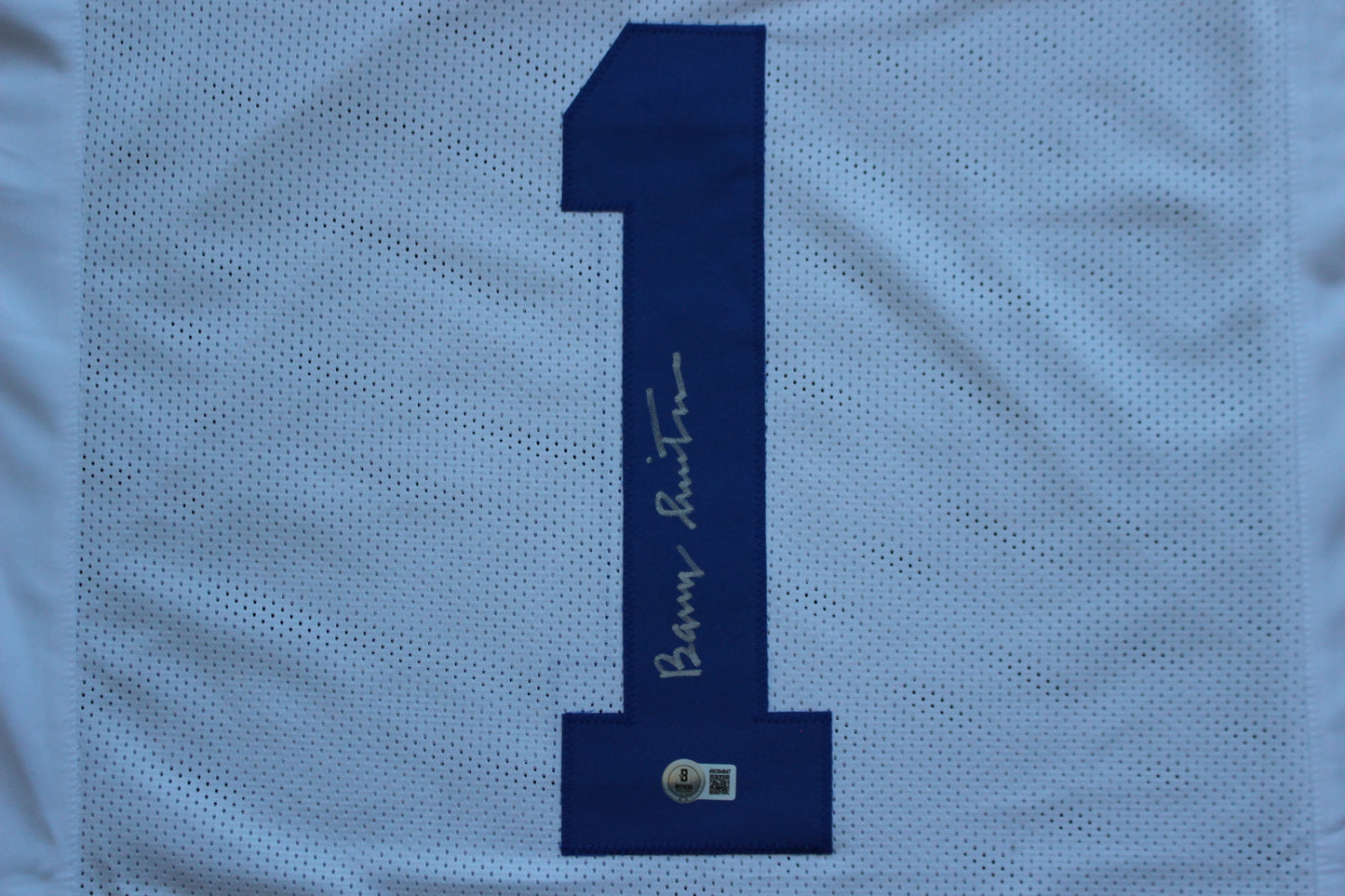 BARRY SWITZER DALLAS COWBOYS SIGNED HOME STATS JERSEY Sooners BAS COA