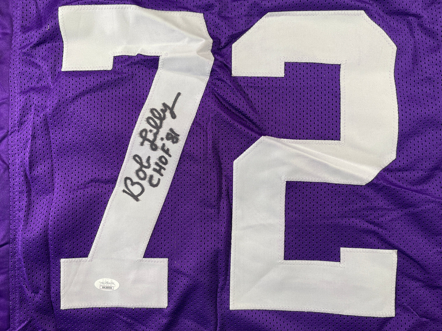 BOB LILLY TCU HORNED FROGS SIGNED JERSEY w/CHOF 81 Dallas Cowboys JSA COA
