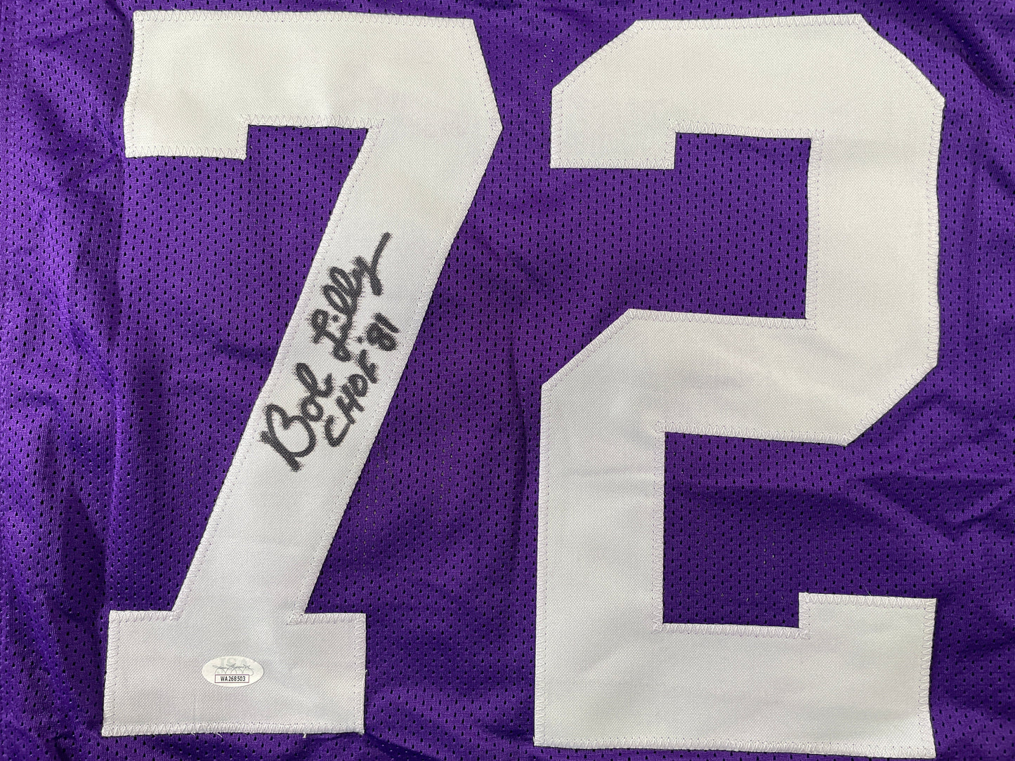 BOB LILLY TCU HORNED FROGS SIGNED JERSEY w/CHOF 81 Dallas Cowboys JSA COA