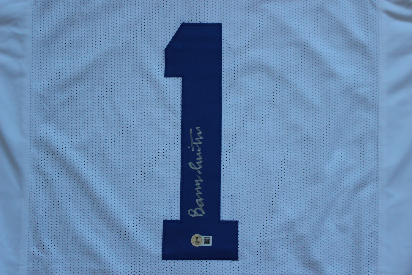 BARRY SWITZER DALLAS COWBOYS SIGNED HOME STATS JERSEY Sooners BAS COA