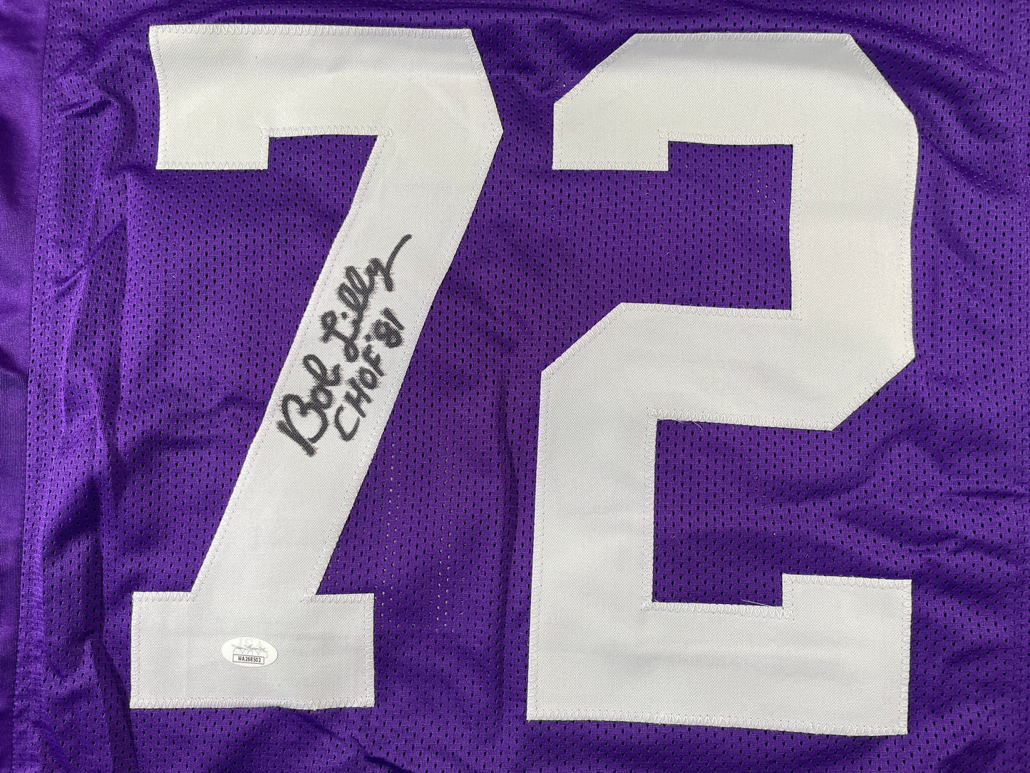 BOB LILLY TCU HORNED FROGS SIGNED JERSEY w/CHOF 81 Dallas Cowboys JSA COA