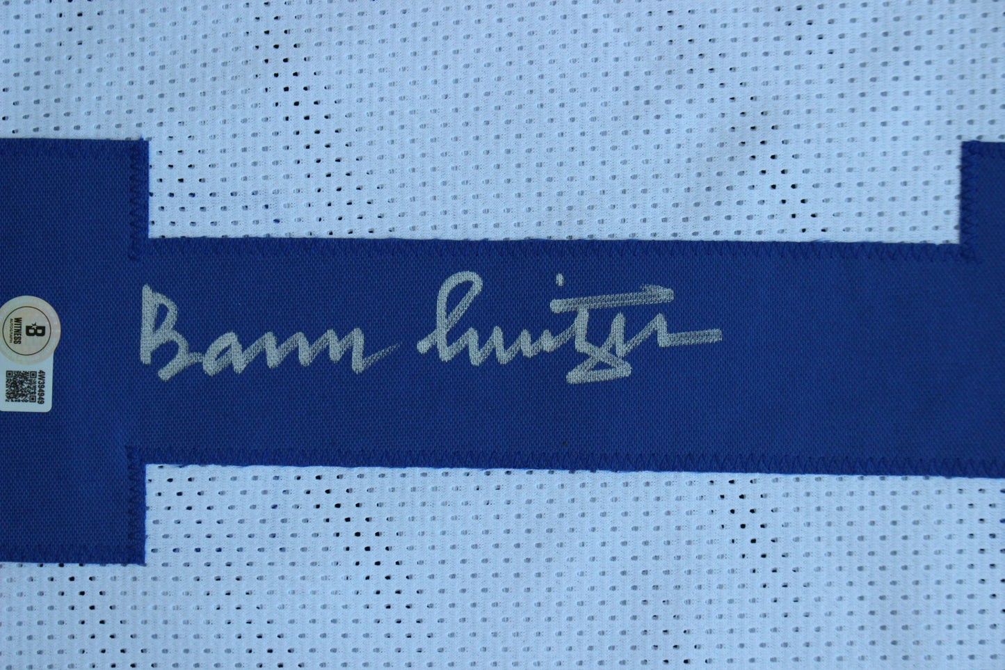BARRY SWITZER DALLAS COWBOYS SIGNED HOME STATS JERSEY Sooners BAS COA