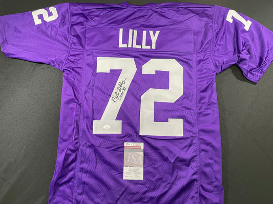 BOB LILLY TCU HORNED FROGS SIGNED JERSEY w/CHOF 81 Dallas Cowboys JSA COA