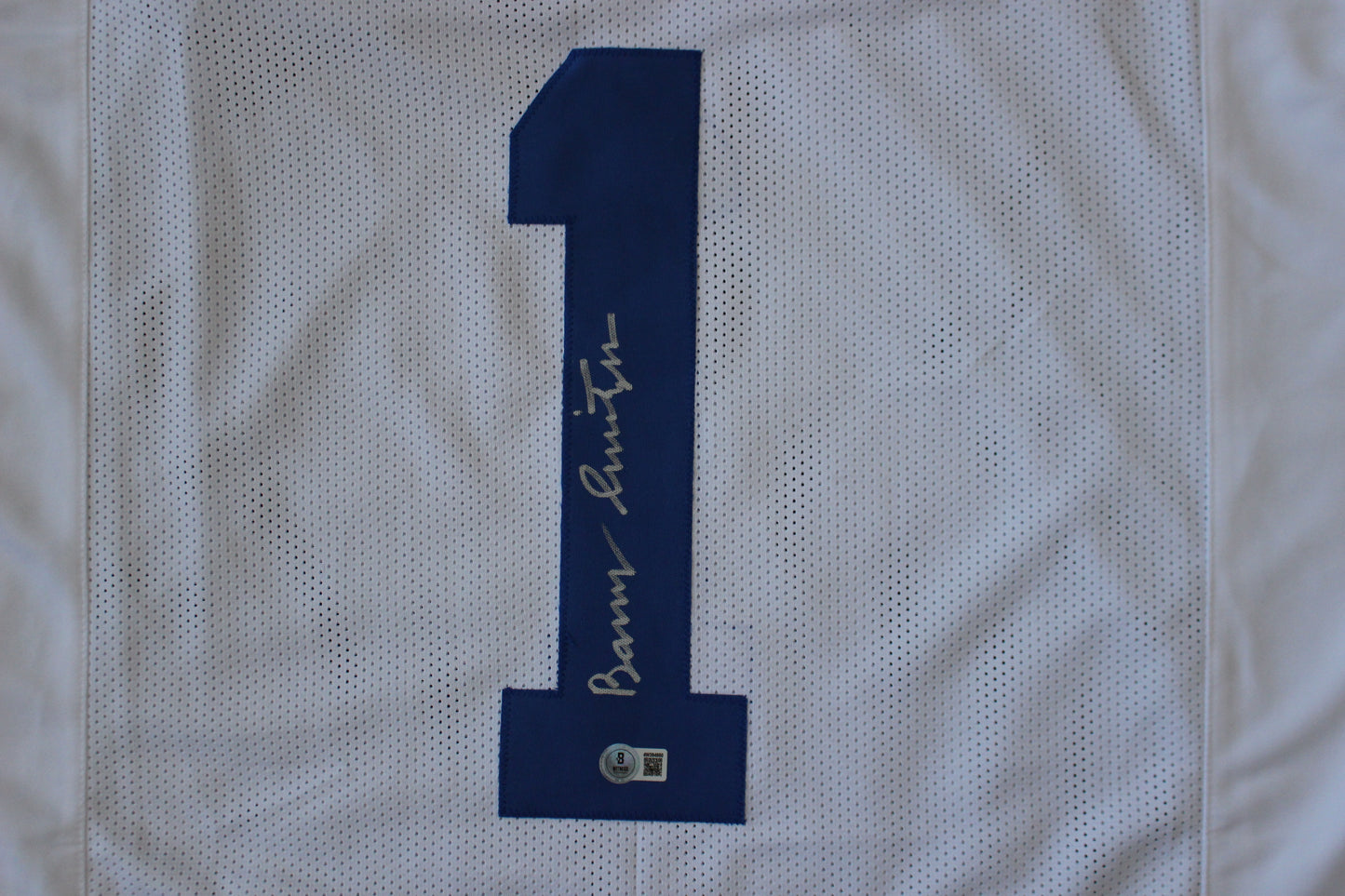 BARRY SWITZER DALLAS COWBOYS SIGNED HOME STATS JERSEY Sooners BAS COA