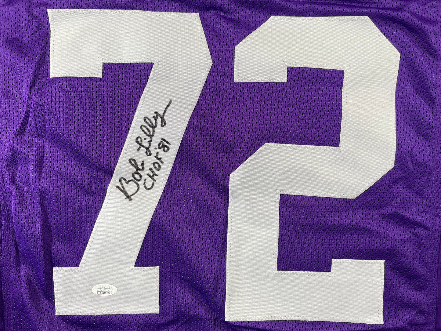BOB LILLY TCU HORNED FROGS SIGNED JERSEY w/CHOF 81 Dallas Cowboys JSA COA