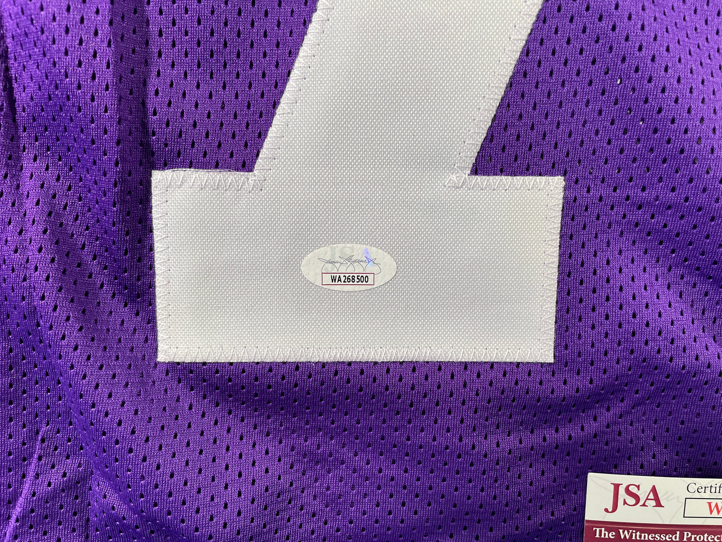 BOB LILLY TCU HORNED FROGS SIGNED JERSEY w/CHOF 81 Dallas Cowboys JSA COA