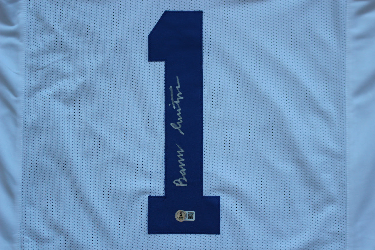 BARRY SWITZER DALLAS COWBOYS SIGNED HOME STATS JERSEY Sooners BAS COA