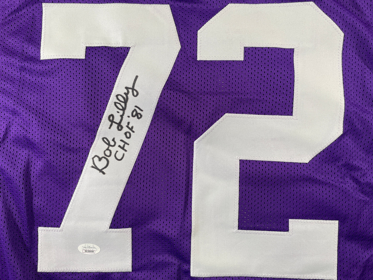 BOB LILLY TCU HORNED FROGS SIGNED JERSEY w/CHOF 81 Dallas Cowboys JSA COA