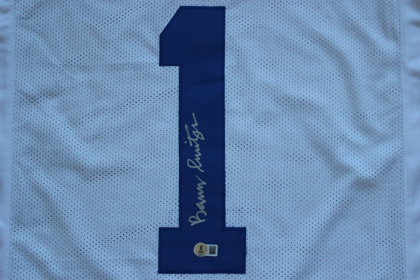 BARRY SWITZER DALLAS COWBOYS SIGNED HOME STATS JERSEY Sooners BAS COA