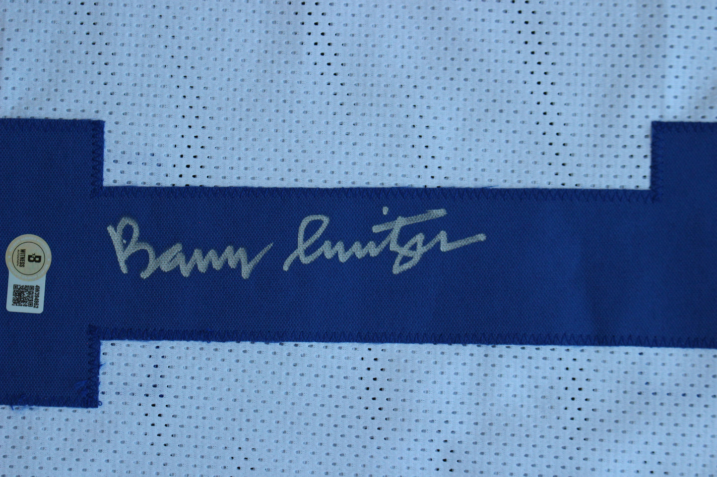 BARRY SWITZER DALLAS COWBOYS SIGNED HOME STATS JERSEY Sooners BAS COA