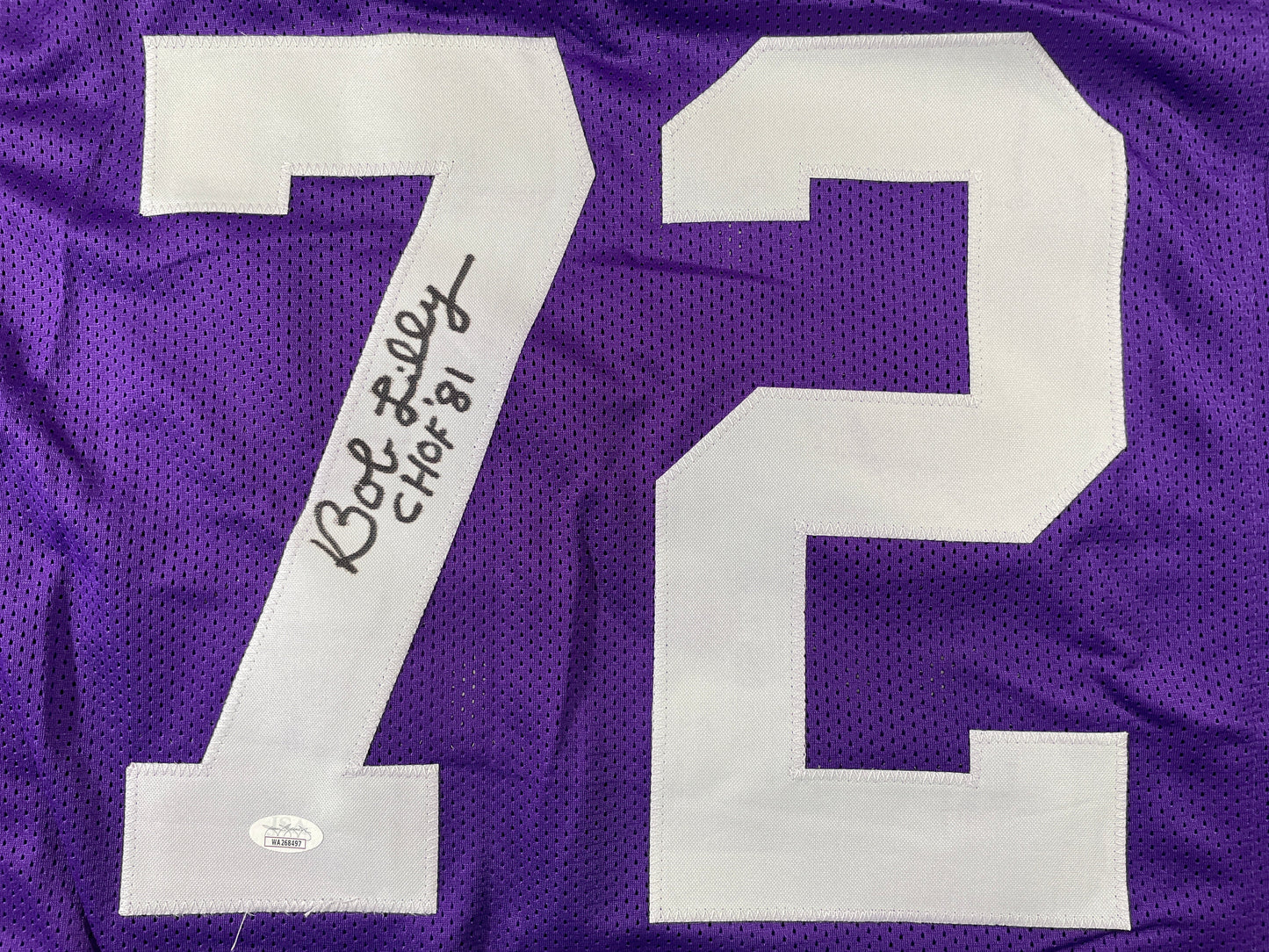 BOB LILLY TCU HORNED FROGS SIGNED JERSEY w/CHOF 81 Dallas Cowboys JSA COA