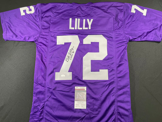 BOB LILLY TCU HORNED FROGS SIGNED JERSEY w/CHOF 81 Dallas Cowboys JSA COA