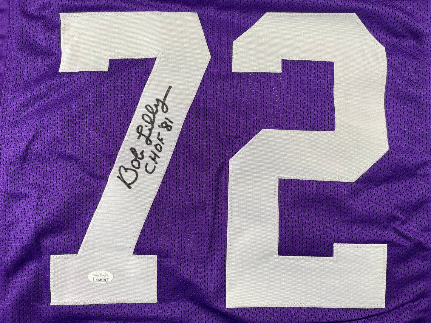 BOB LILLY TCU HORNED FROGS SIGNED JERSEY w/CHOF 81 Dallas Cowboys JSA COA