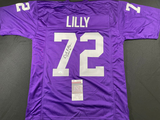 BOB LILLY TCU HORNED FROGS SIGNED JERSEY w/CHOF 81 Dallas Cowboys JSA COA