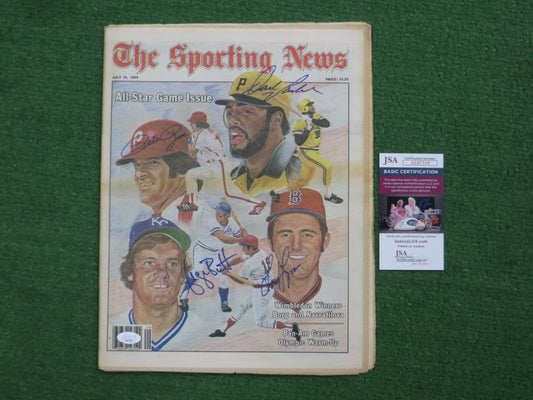 GEORGE BRETT PETE ROSE LYNN PARKER SIGNED The Sporting News JSA COA
