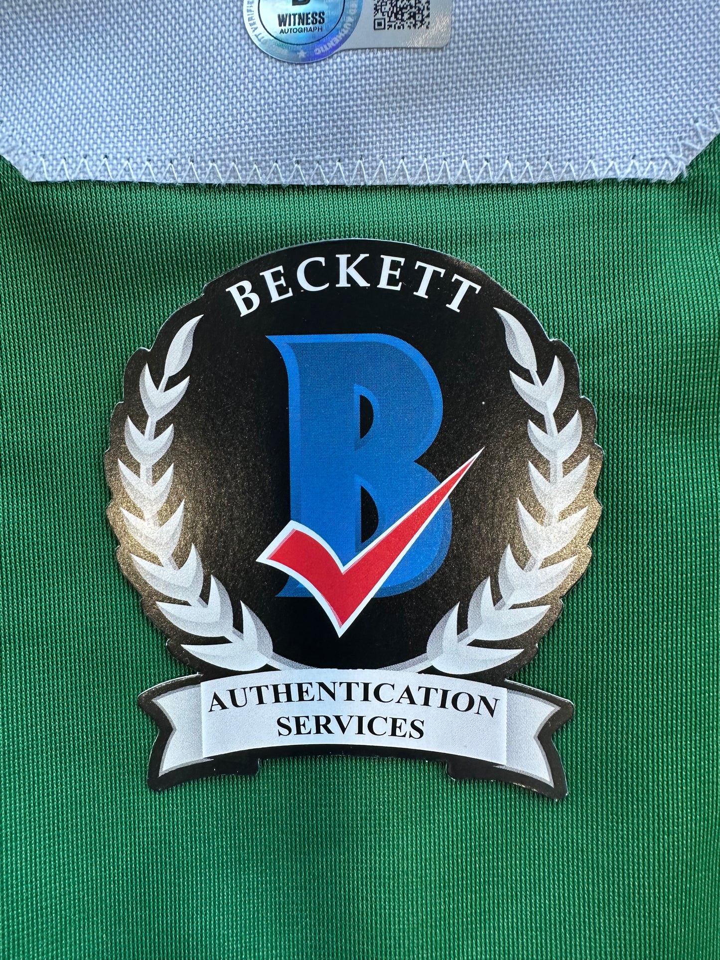 MIKE MODANO SIGNED GREEN HOCKEY JERSEY XL Dallas Stars BAS COA