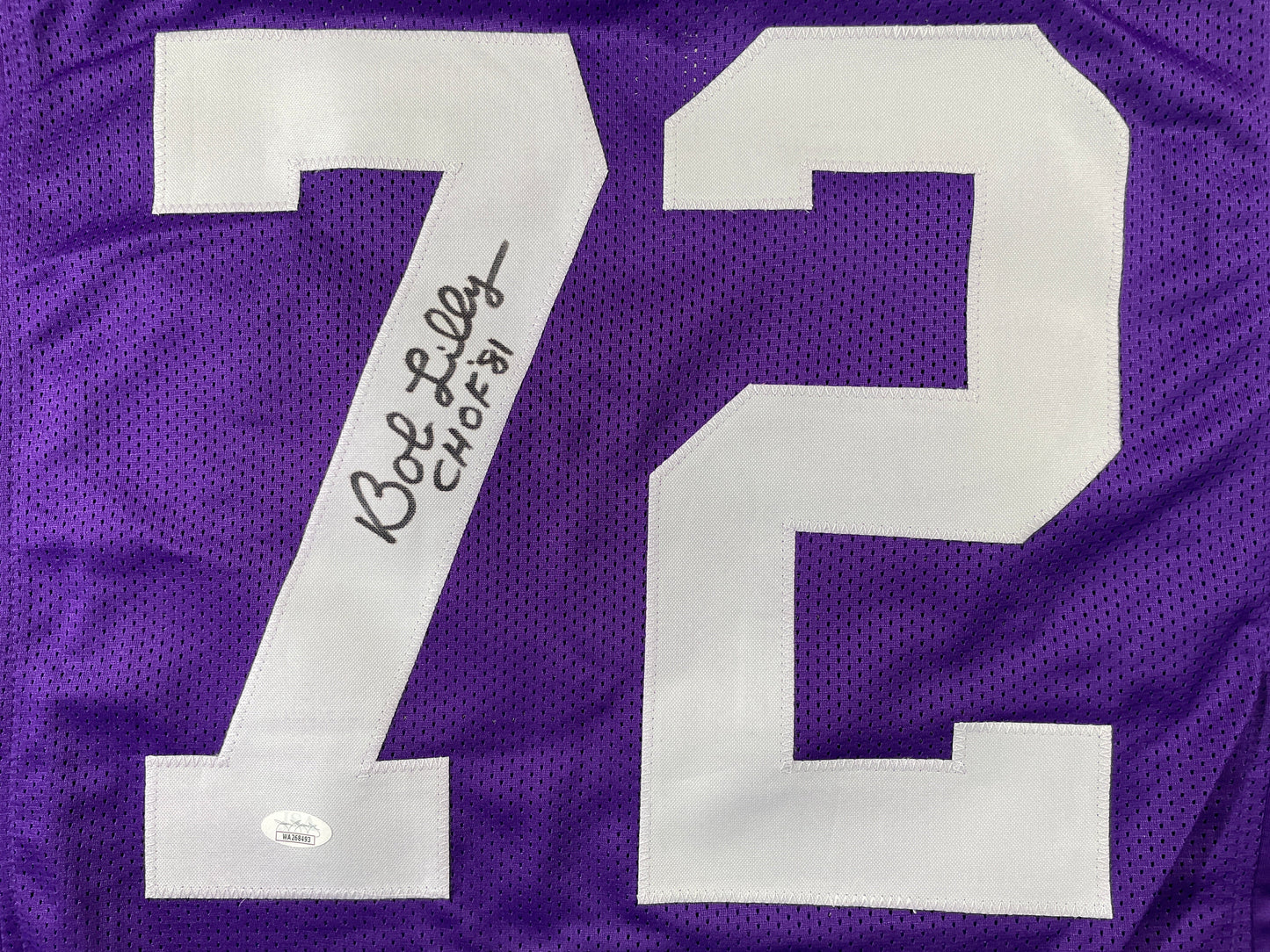 BOB LILLY TCU HORNED FROGS SIGNED JERSEY w/CHOF 81 Dallas Cowboys JSA COA