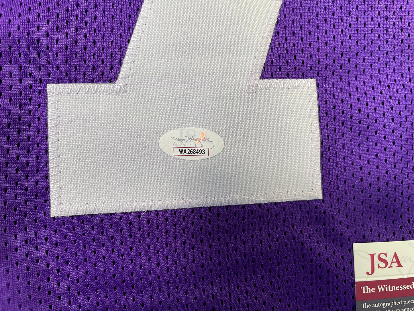 BOB LILLY TCU HORNED FROGS SIGNED JERSEY w/CHOF 81 Dallas Cowboys JSA COA