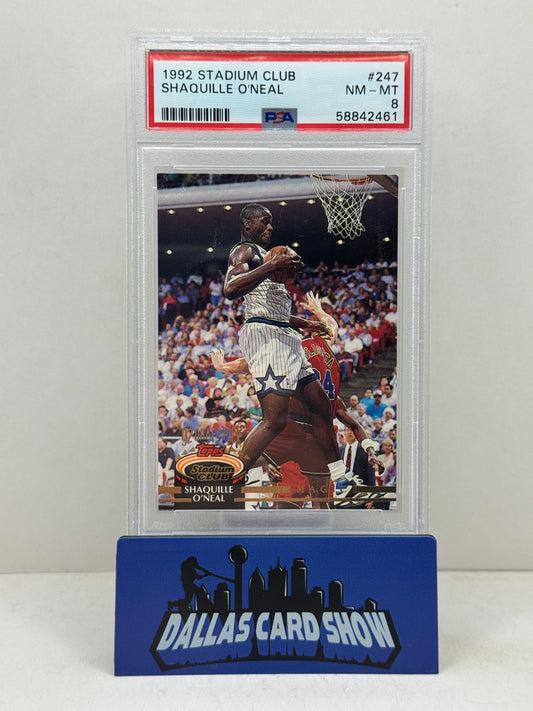 1992 Stadium Club #247 Shaquille O'Neal Rookie RC PSA 8