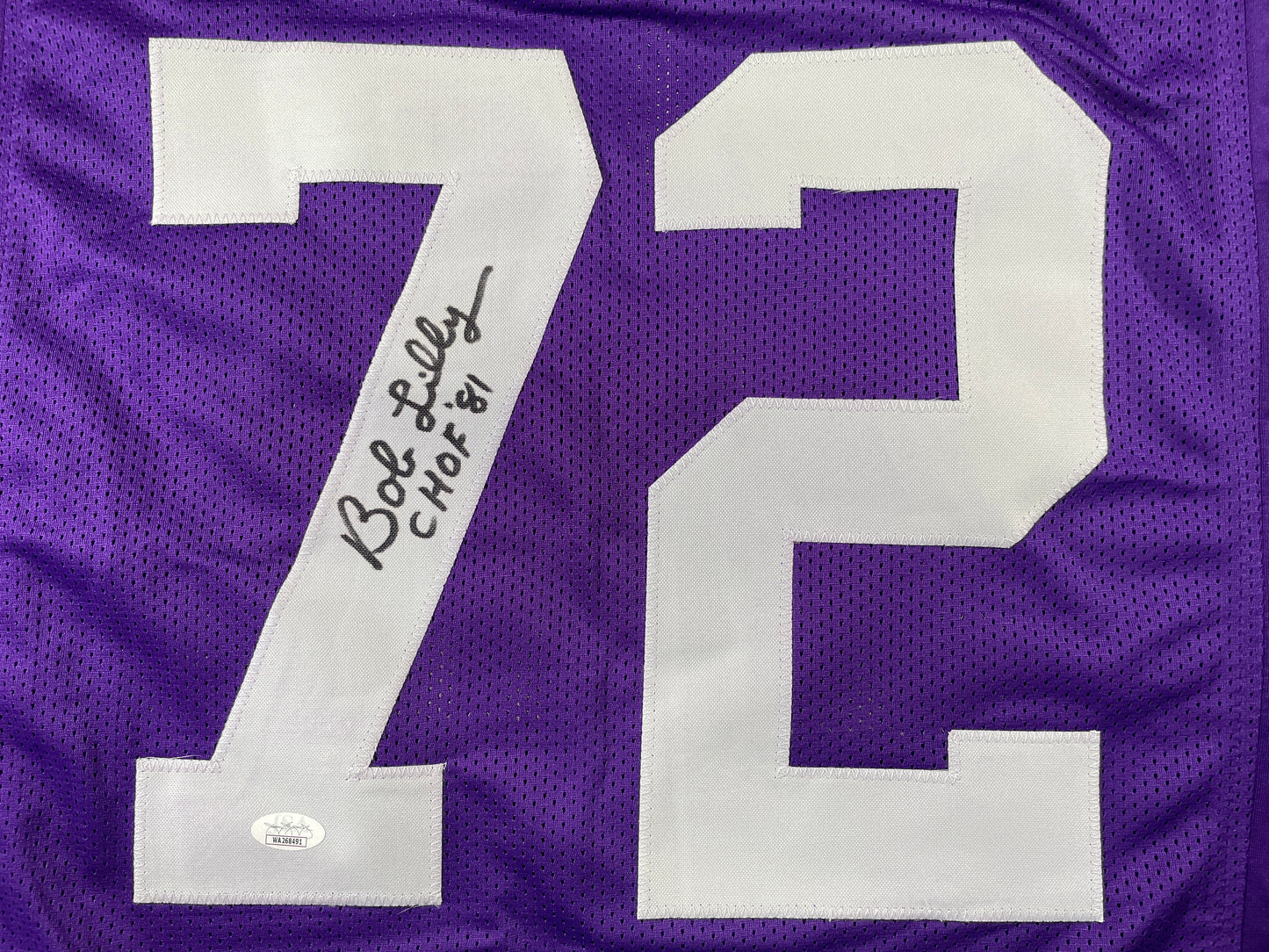 BOB LILLY TCU HORNED FROGS SIGNED JERSEY w/CHOF 81 Dallas Cowboys JSA COA
