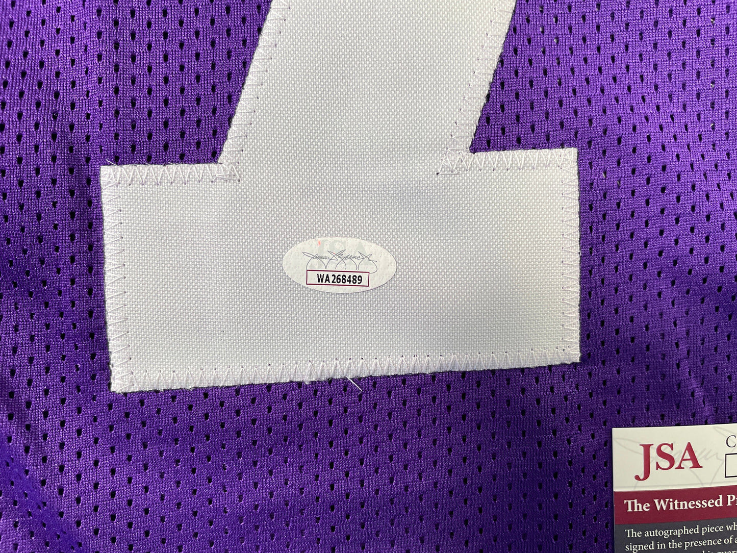 BOB LILLY TCU HORNED FROGS SIGNED JERSEY w/CHOF 81 Dallas Cowboys JSA COA