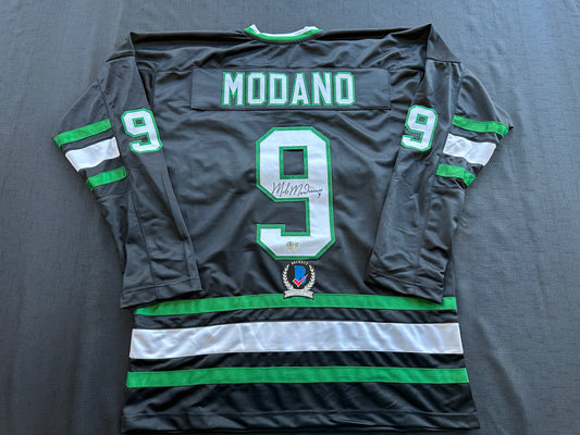 MIKE MODANO SIGNED BLACK HOCKEY JERSEY XL Dallas Stars BAS COA