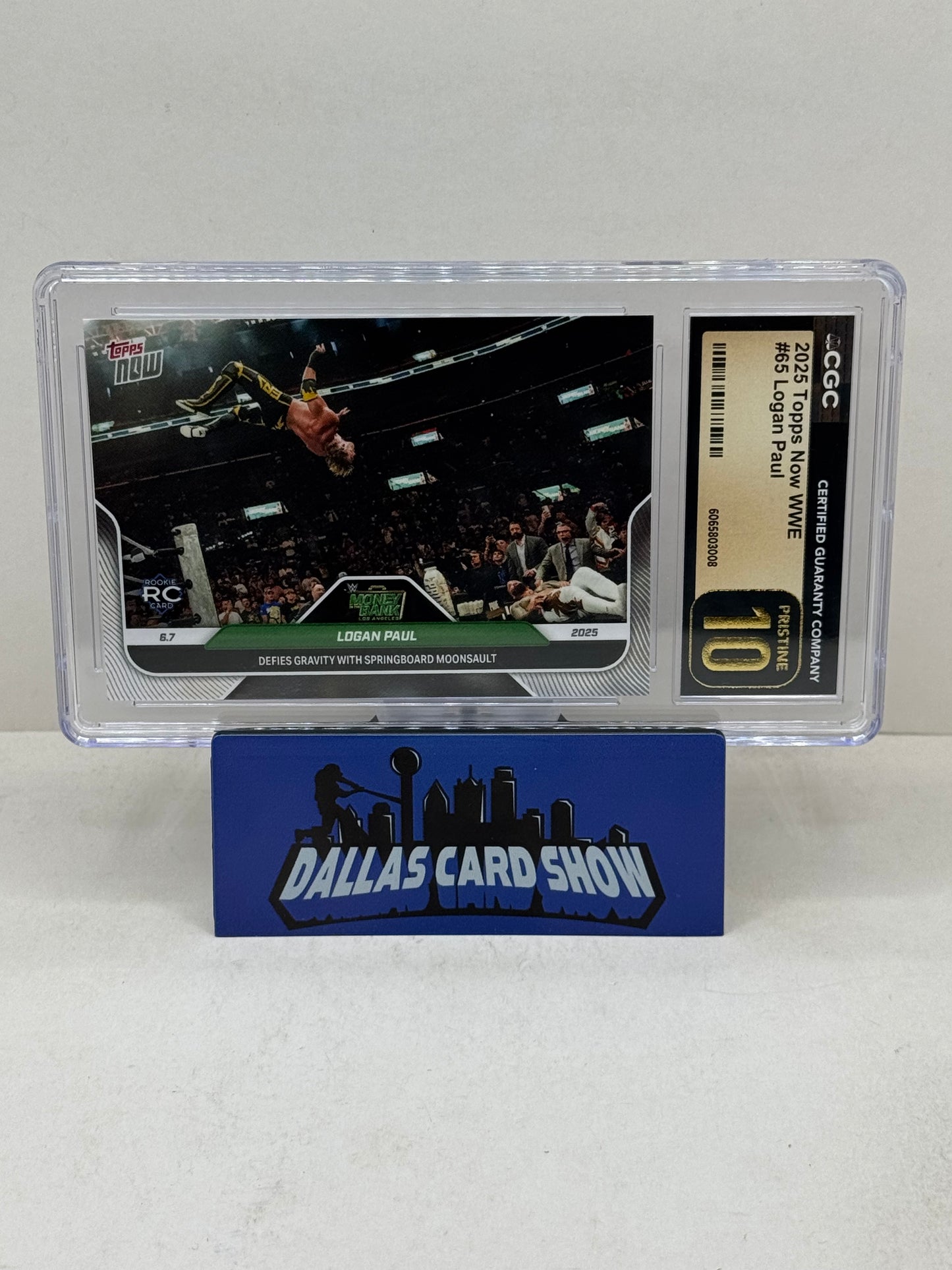 2025 Topps Now WWE #65 Logan Paul Rookie RC CGC Pristine 10