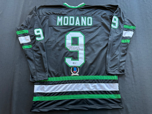 MIKE MODANO SIGNED BLACK HOCKEY JERSEY XL Dallas Stars BAS COA