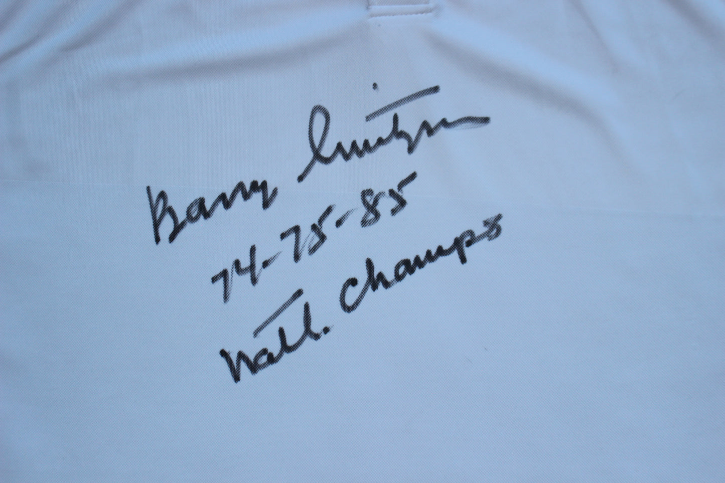 BARRY SWITZER OKLAHOMA OU SOONERS SIGNED Custom POLO SHIRT w/Natl Champs BAS