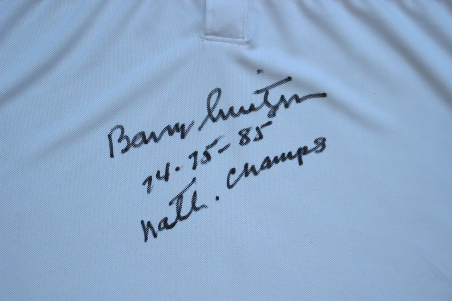 BARRY SWITZER OKLAHOMA OU SOONERS SIGNED Custom POLO SHIRT w/Natl Champs BAS