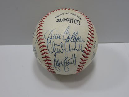 1976 KANSAS ROYALS TEAM SIGNED BASEBALL George Brett Tony Oliva JSA LOA