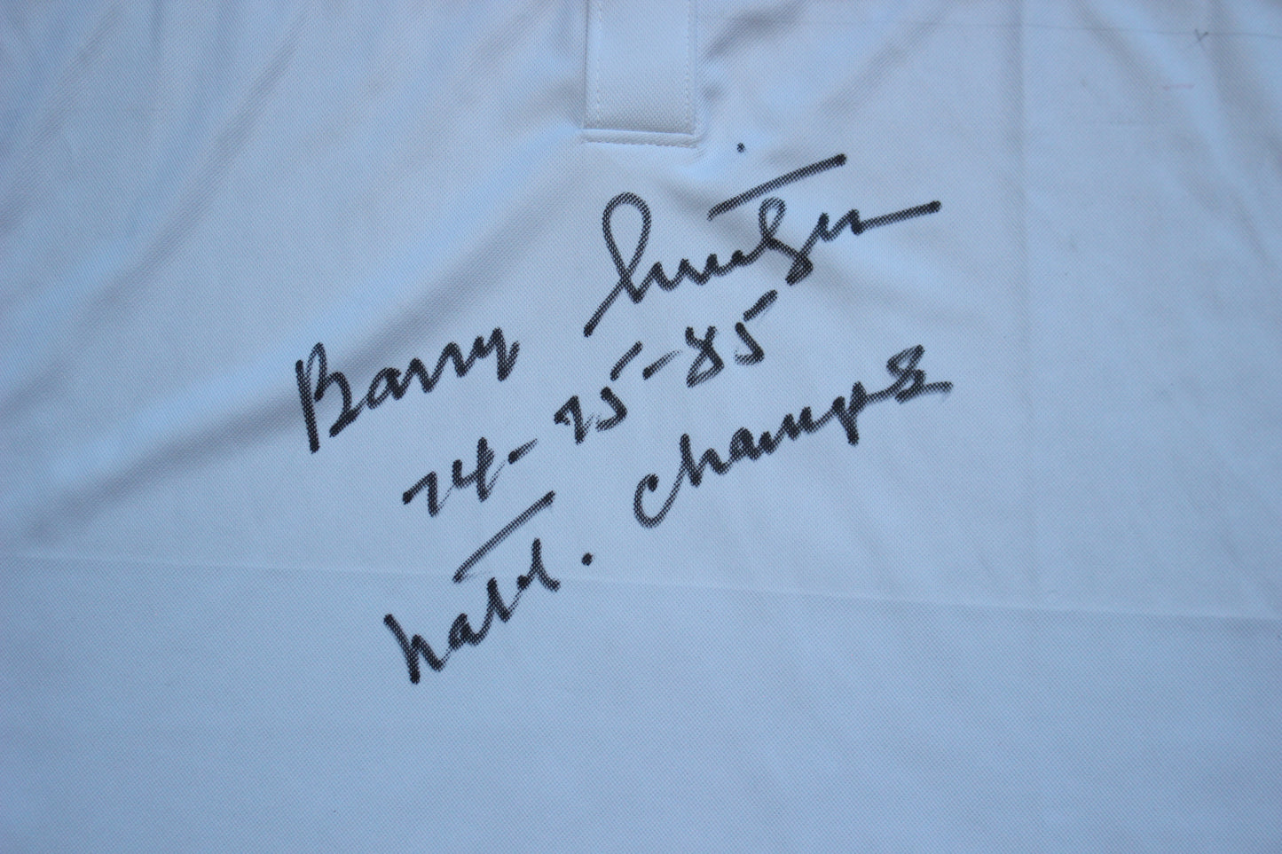 BARRY SWITZER OKLAHOMA OU SOONERS SIGNED Custom POLO SHIRT w/Natl Champs BAS