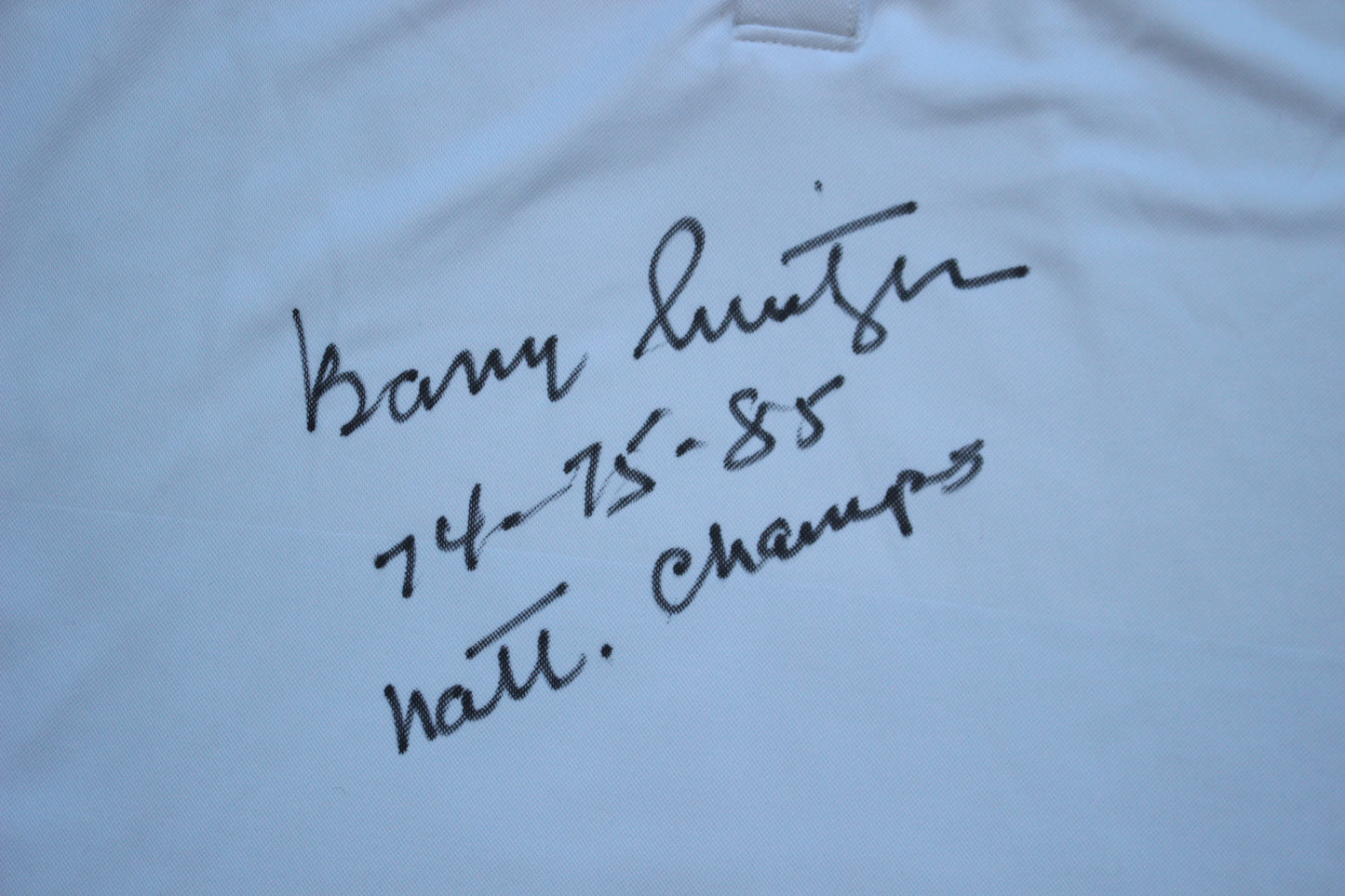 BARRY SWITZER OKLAHOMA OU SOONERS SIGNED Custom POLO SHIRT w/Natl Champs BAS