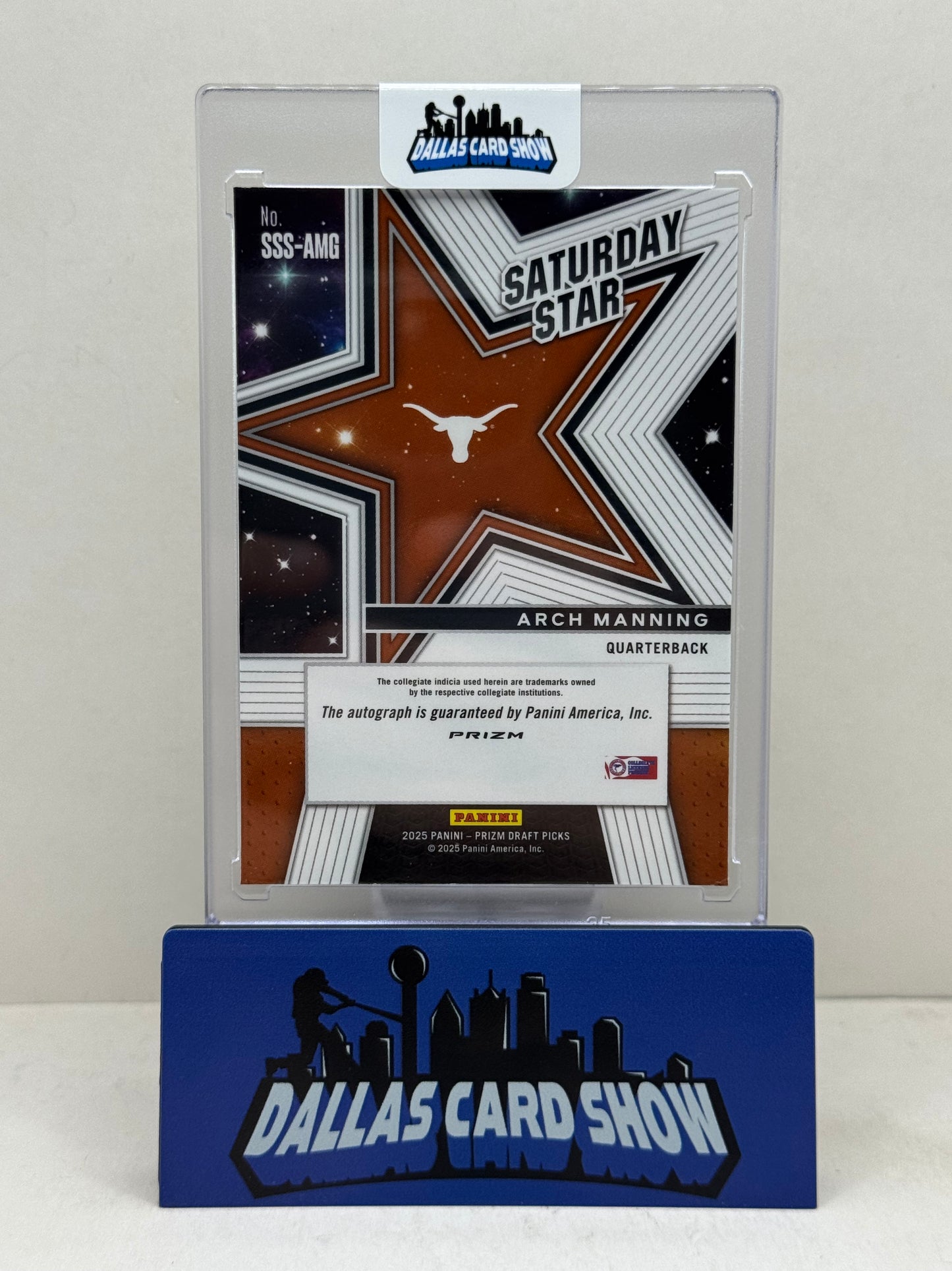2025 Panini Prizm Draft Picks #SSS-AMG Arch Manning Saturday Star Gold Ice Autograph