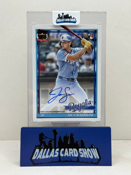 Jac Caglianone 2026 Topps Series 1 Auto #91A-CAG 1991 Design Rookie Autograph